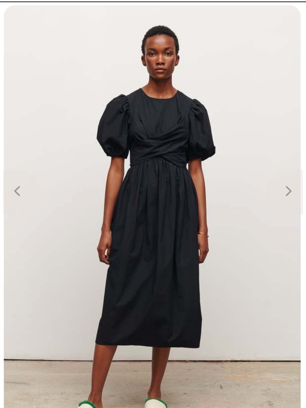 Jakke Black Puff-Sleeve Midi Dress
